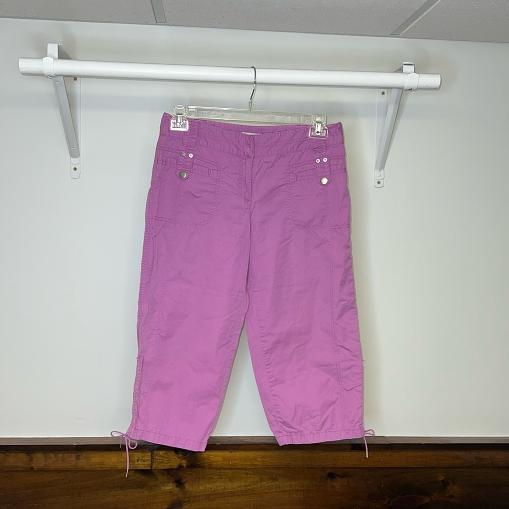 Loft‎ Marisa Purple Cargo Capri Pants- 6